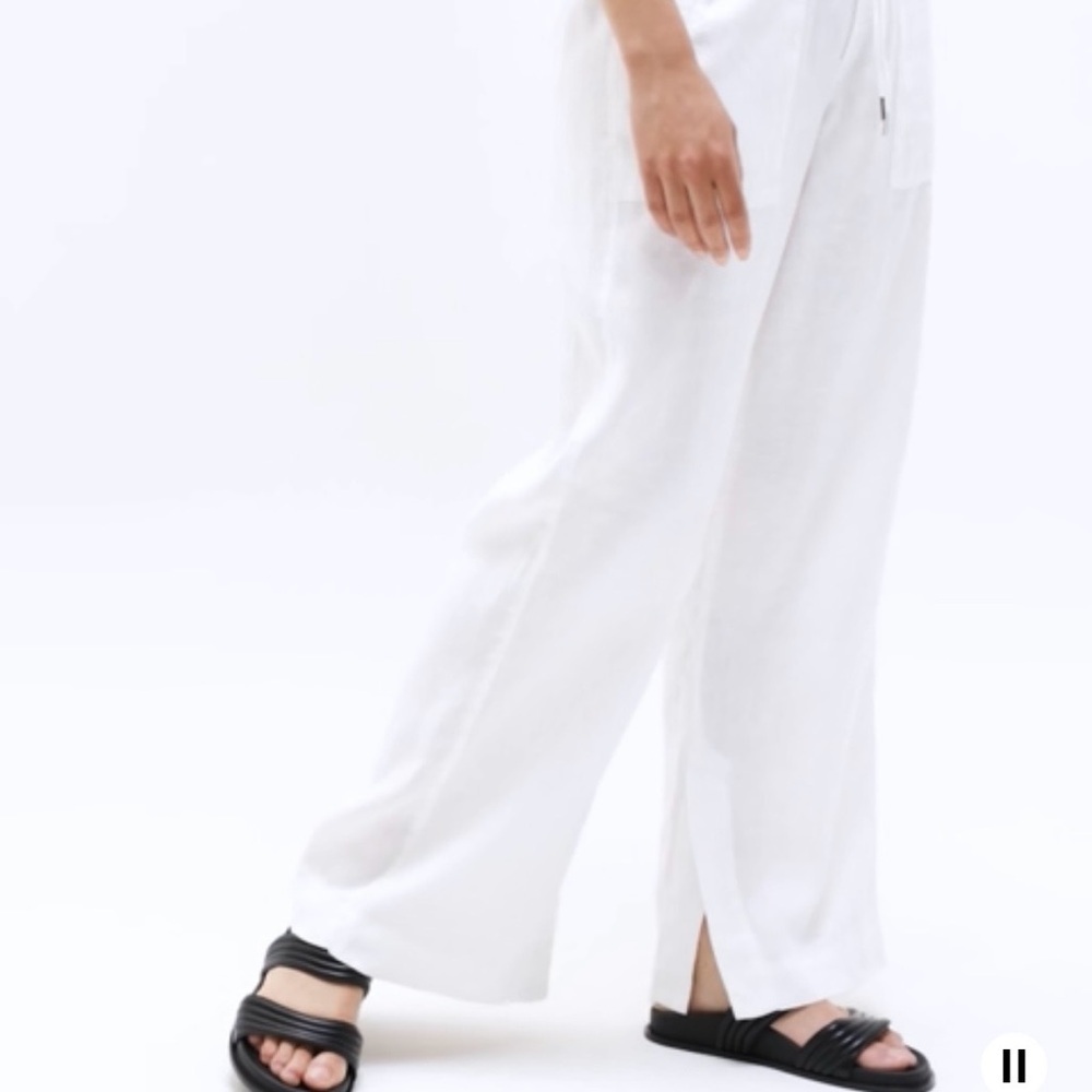 Athleta Retreat Linen High Rise Wide Leg Pant White Size Small - Never Worn - Picture 6 of 12